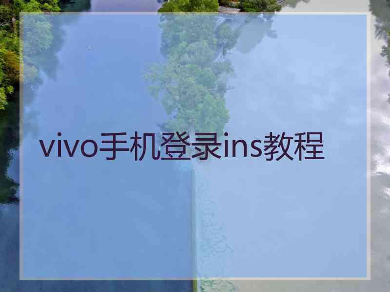 vivo手机登录ins教程