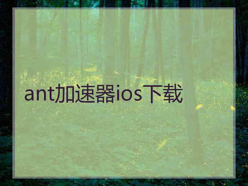 ant加速器ios下载