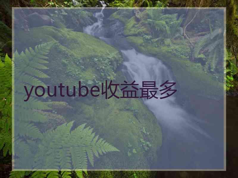 youtube收益最多