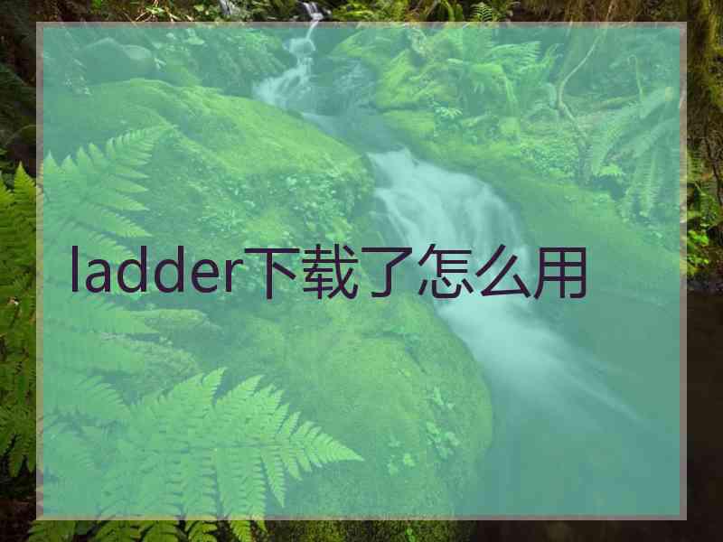 ladder下载了怎么用