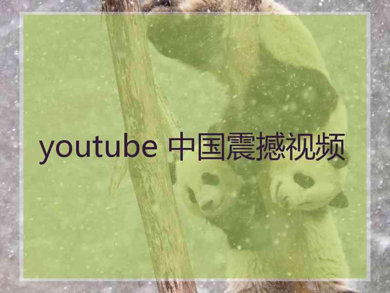 youtube 中国震撼视频