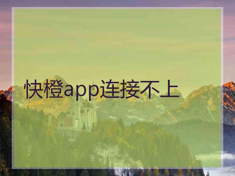 快橙app连接不上