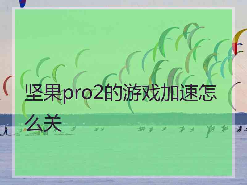 坚果pro2的游戏加速怎么关