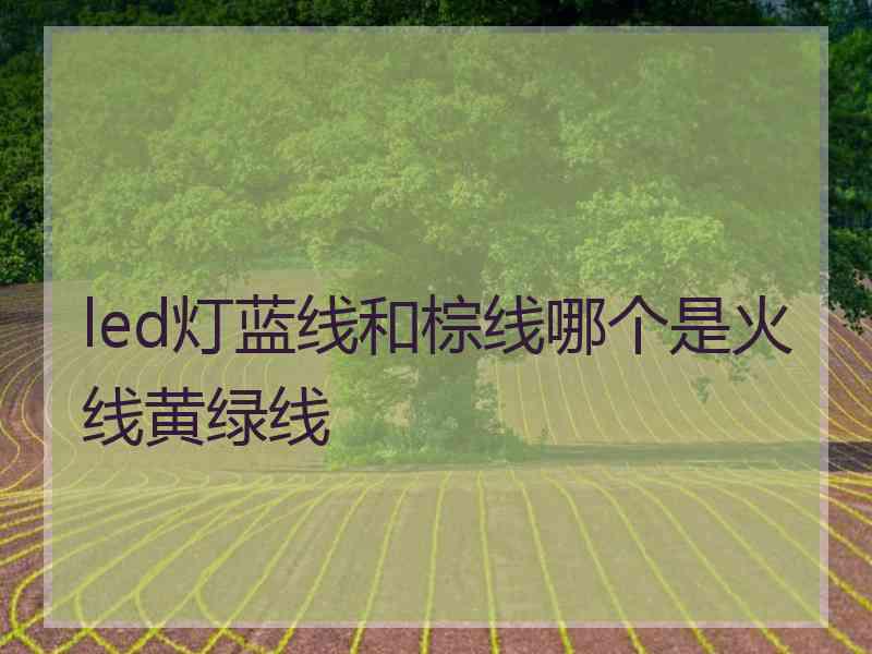 led灯蓝线和棕线哪个是火线黄绿线