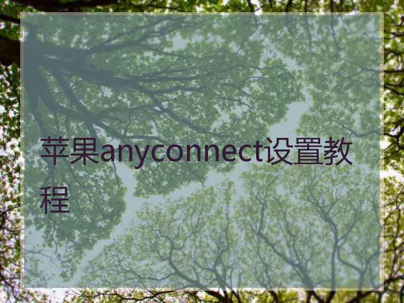 苹果anyconnect设置教程