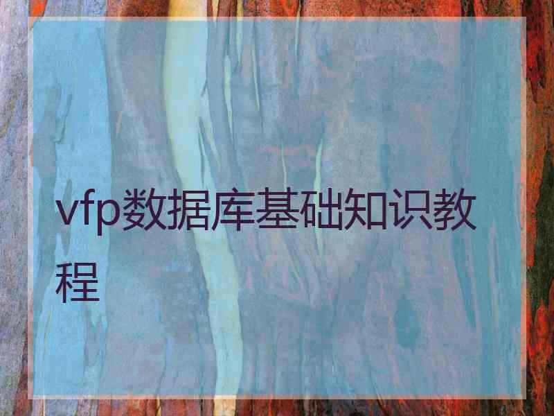 vfp数据库基础知识教程