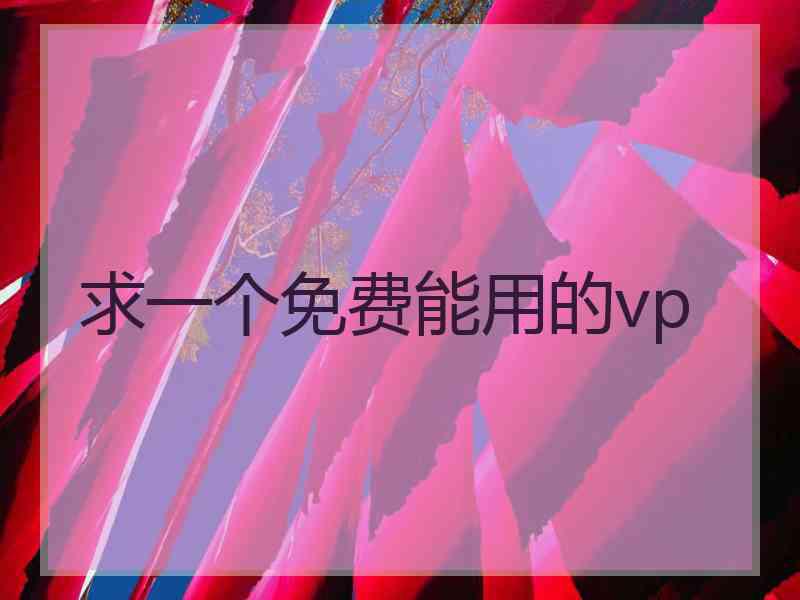 求一个免费能用的vp