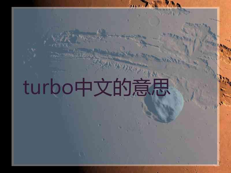 turbo中文的意思