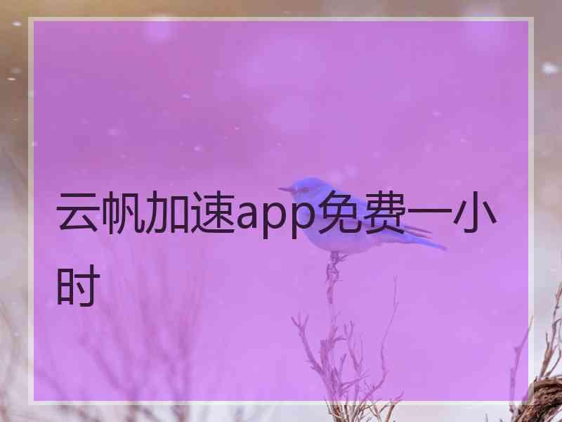 云帆加速app免费一小时