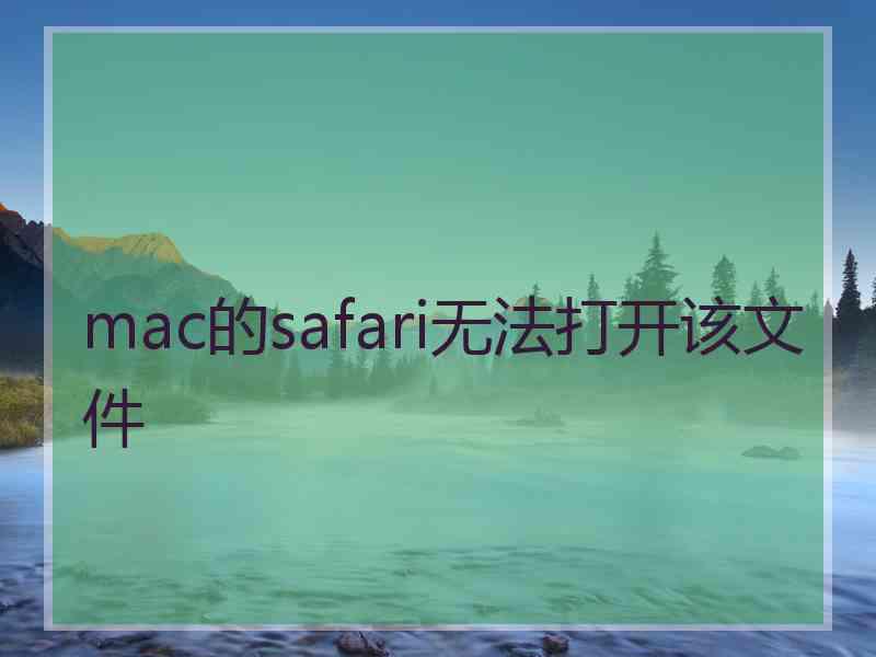 mac的safari无法打开该文件