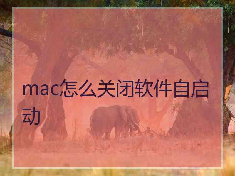 mac怎么关闭软件自启动