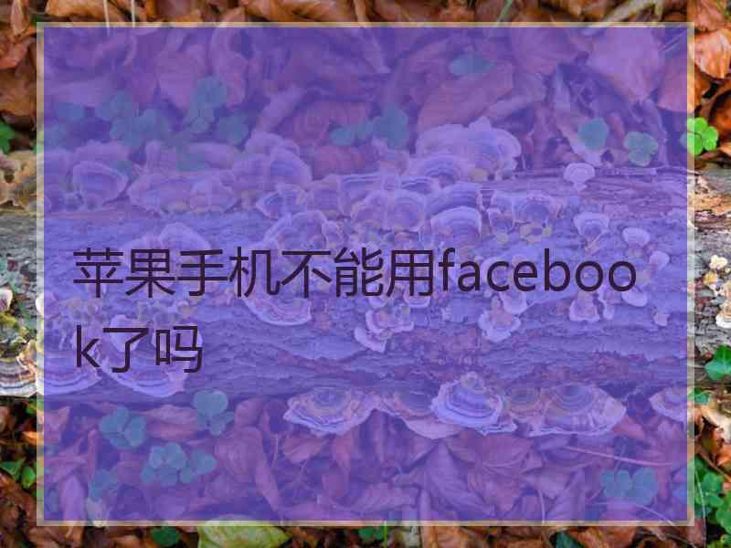 苹果手机不能用facebook了吗