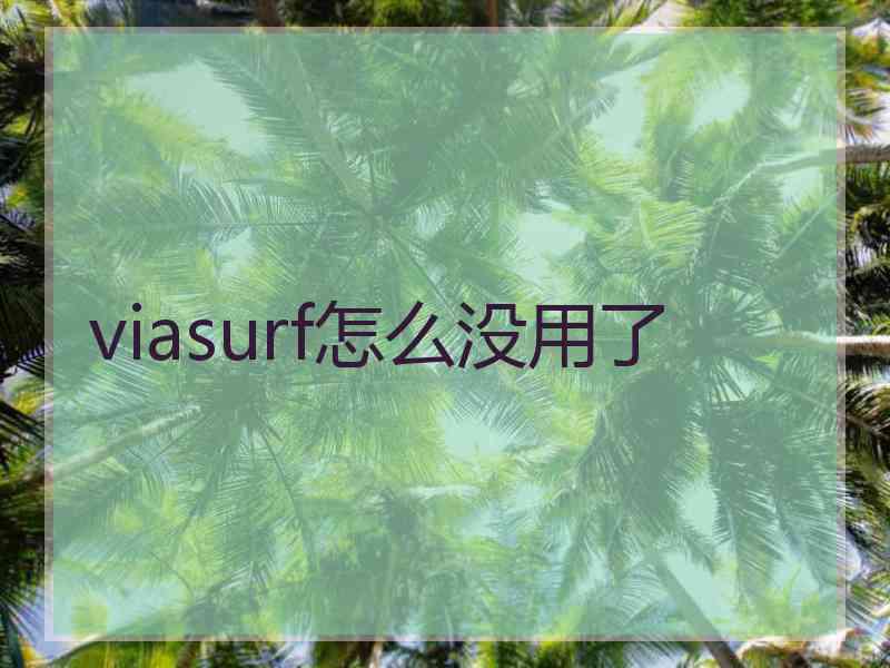 viasurf怎么没用了