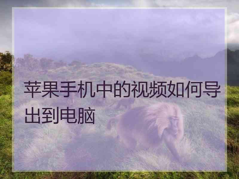 苹果手机中的视频如何导出到电脑