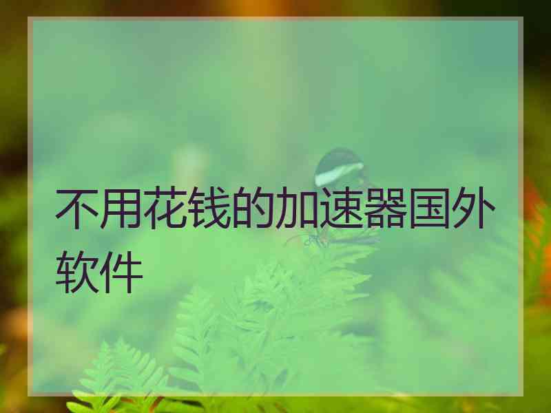 不用花钱的加速器国外软件