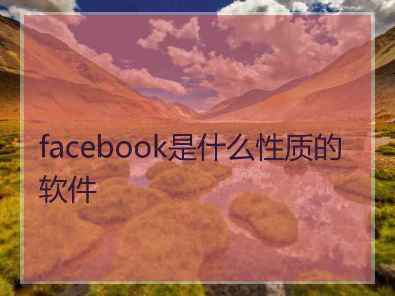 facebook是什么性质的软件