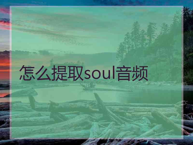 怎么提取soul音频