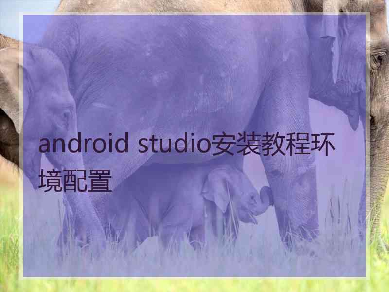 android studio安装教程环境配置