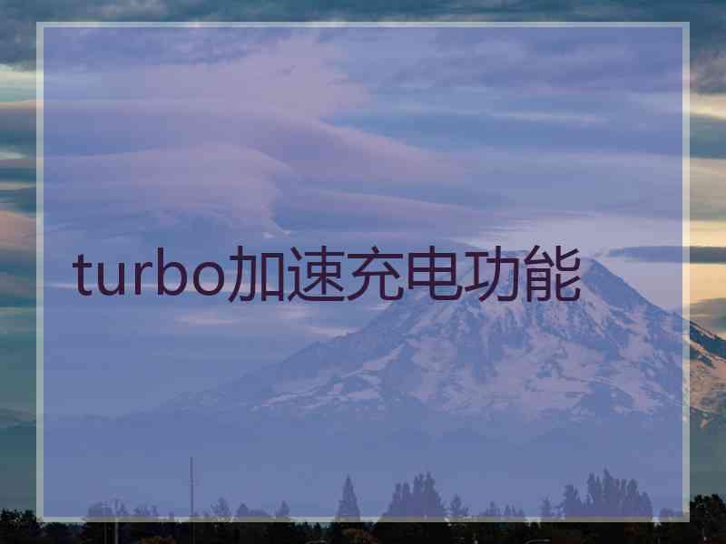 turbo加速充电功能