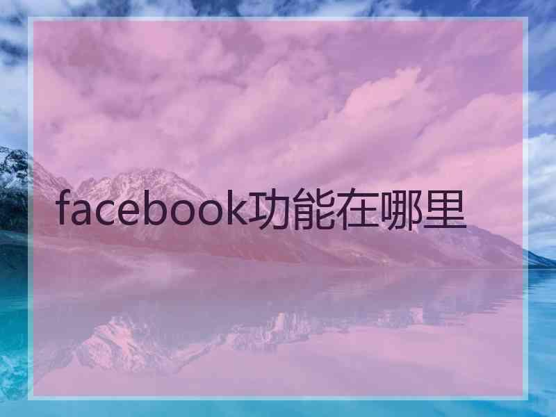 facebook功能在哪里