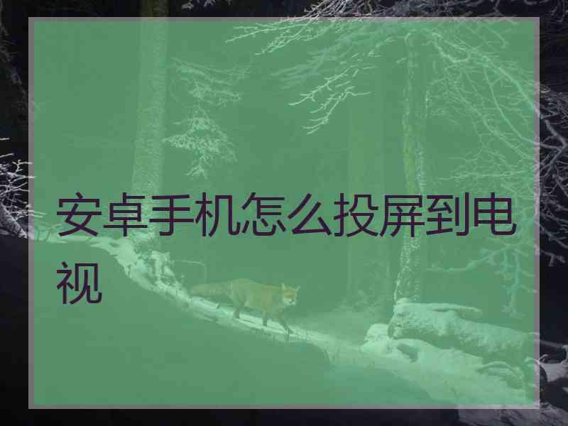 安卓手机怎么投屏到电视