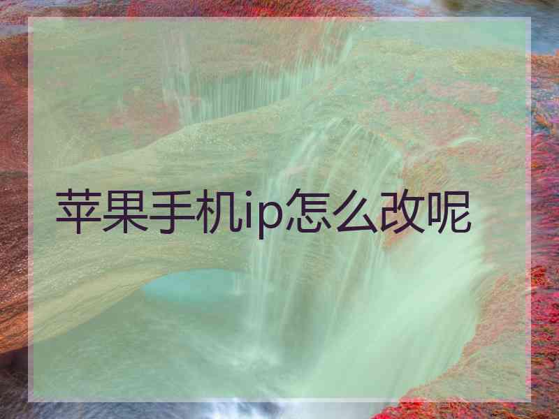 苹果手机ip怎么改呢