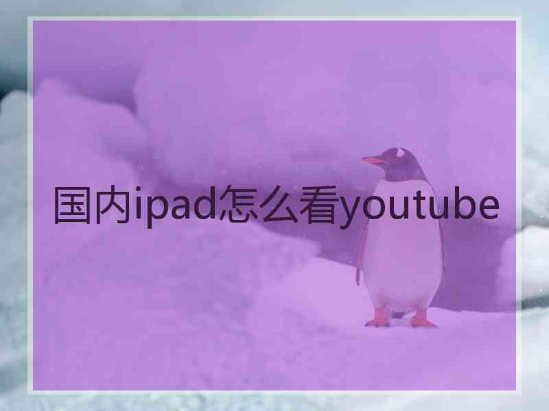 国内ipad怎么看youtube