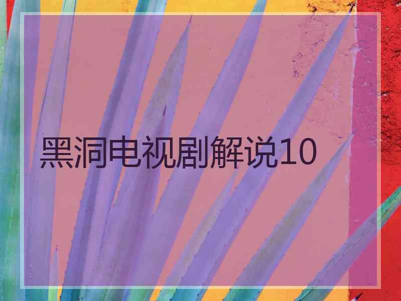 黑洞电视剧解说10