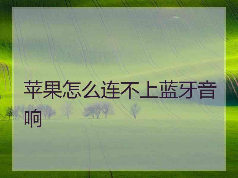 苹果怎么连不上蓝牙音响