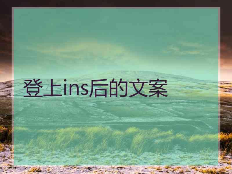 登上ins后的文案