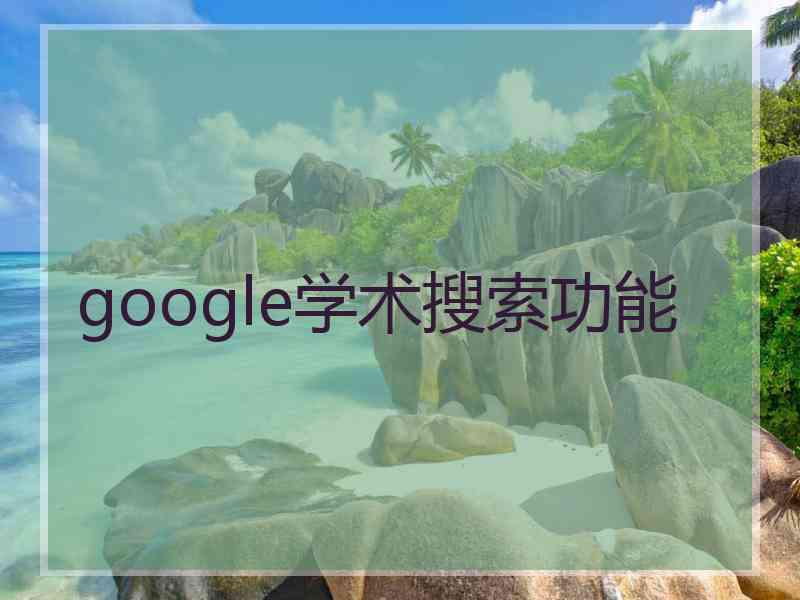 google学术搜索功能