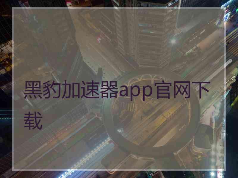 黑豹加速器app官网下载