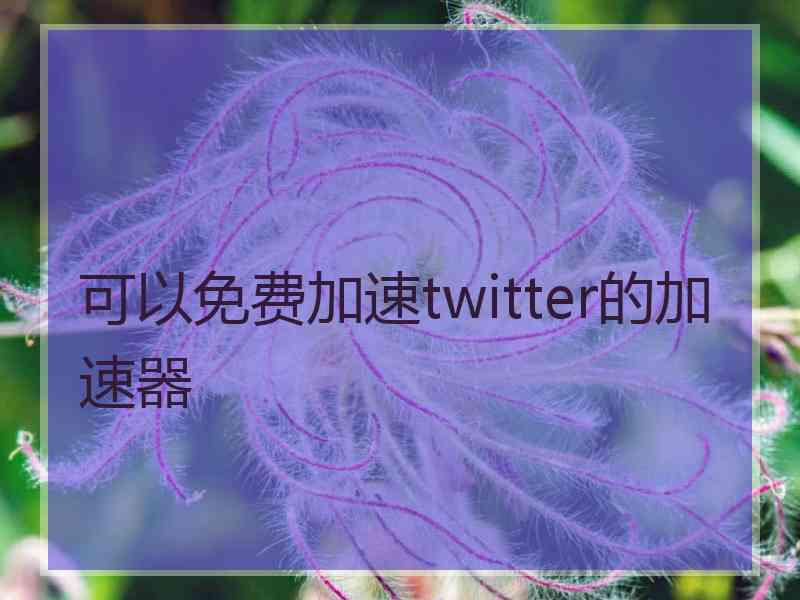 可以免费加速twitter的加速器