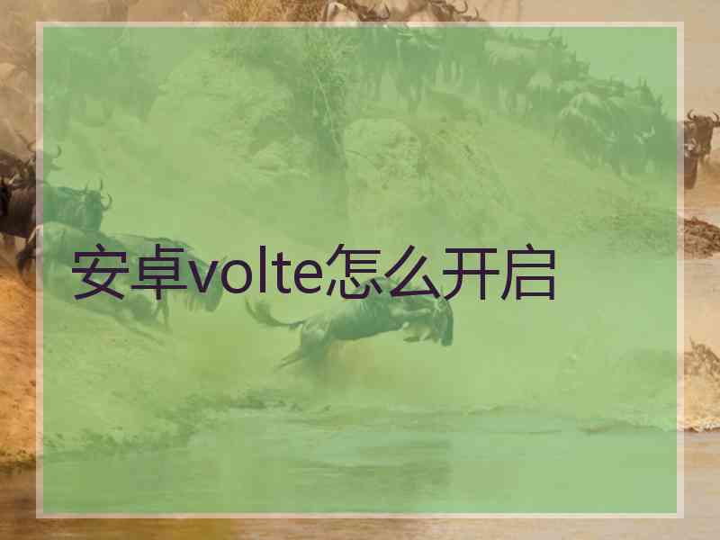 安卓volte怎么开启