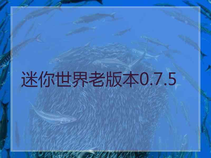 迷你世界老版本0.7.5