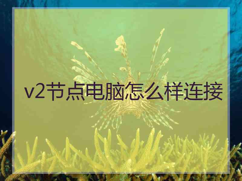 v2节点电脑怎么样连接