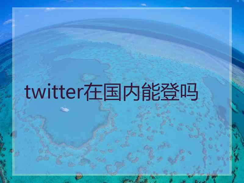 twitter在国内能登吗