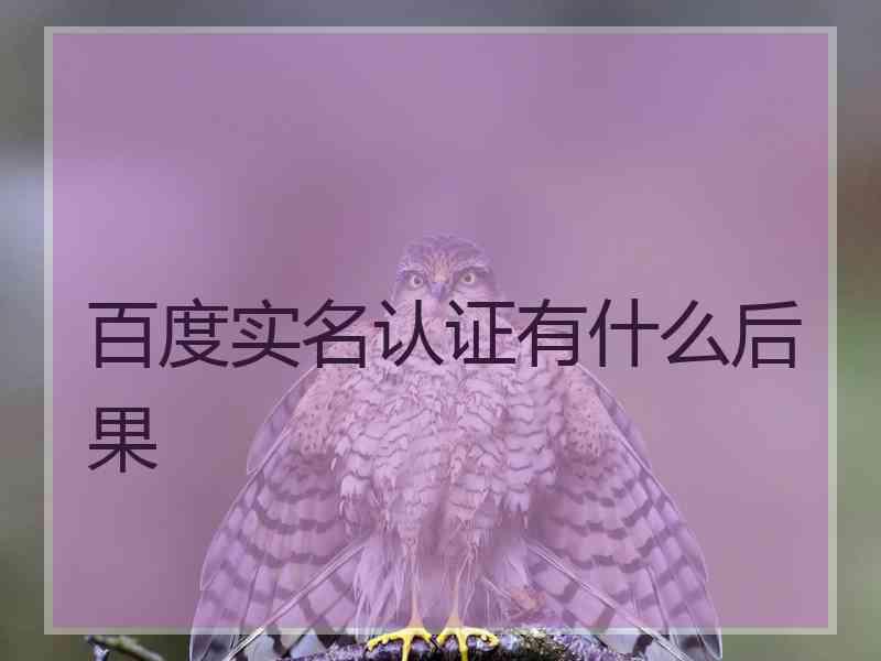 百度实名认证有什么后果