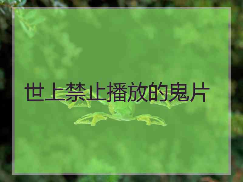 世上禁止播放的鬼片