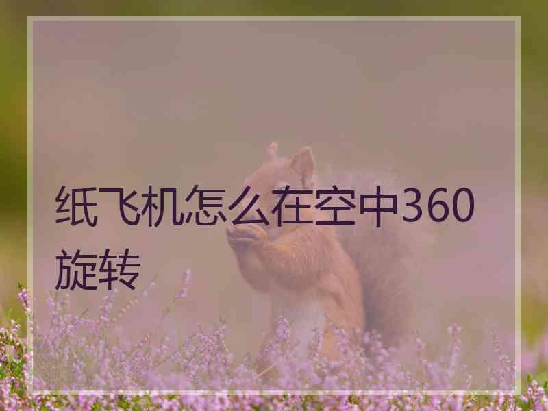 纸飞机怎么在空中360旋转